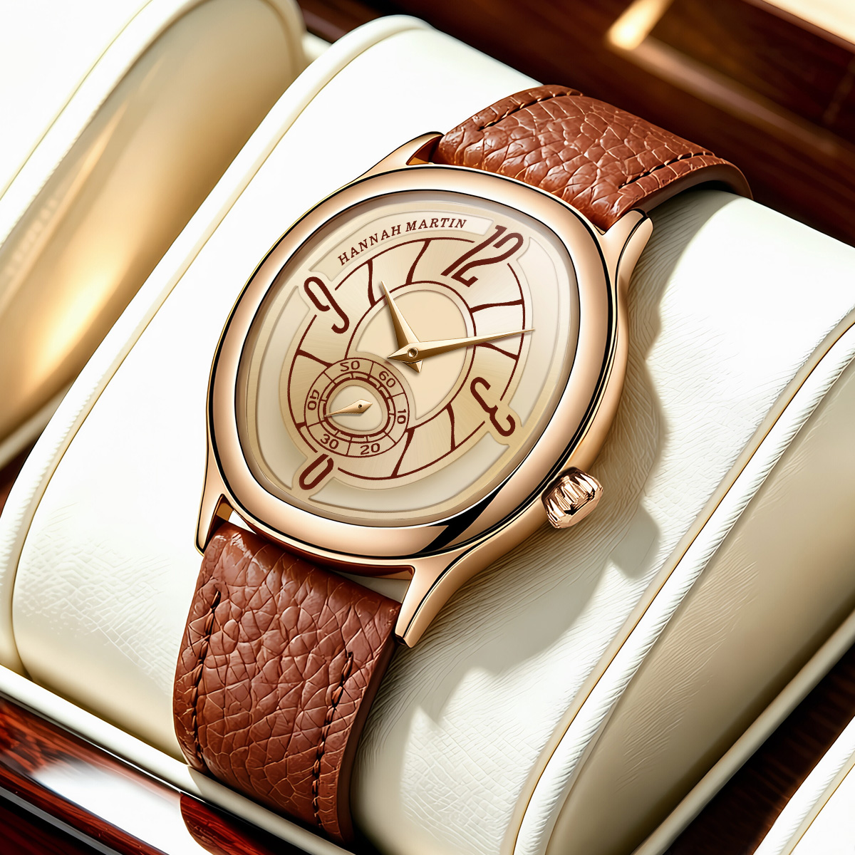 Luxury Watch Quartz - HANNAH MARTIN Watch Fashion Leather 40mm