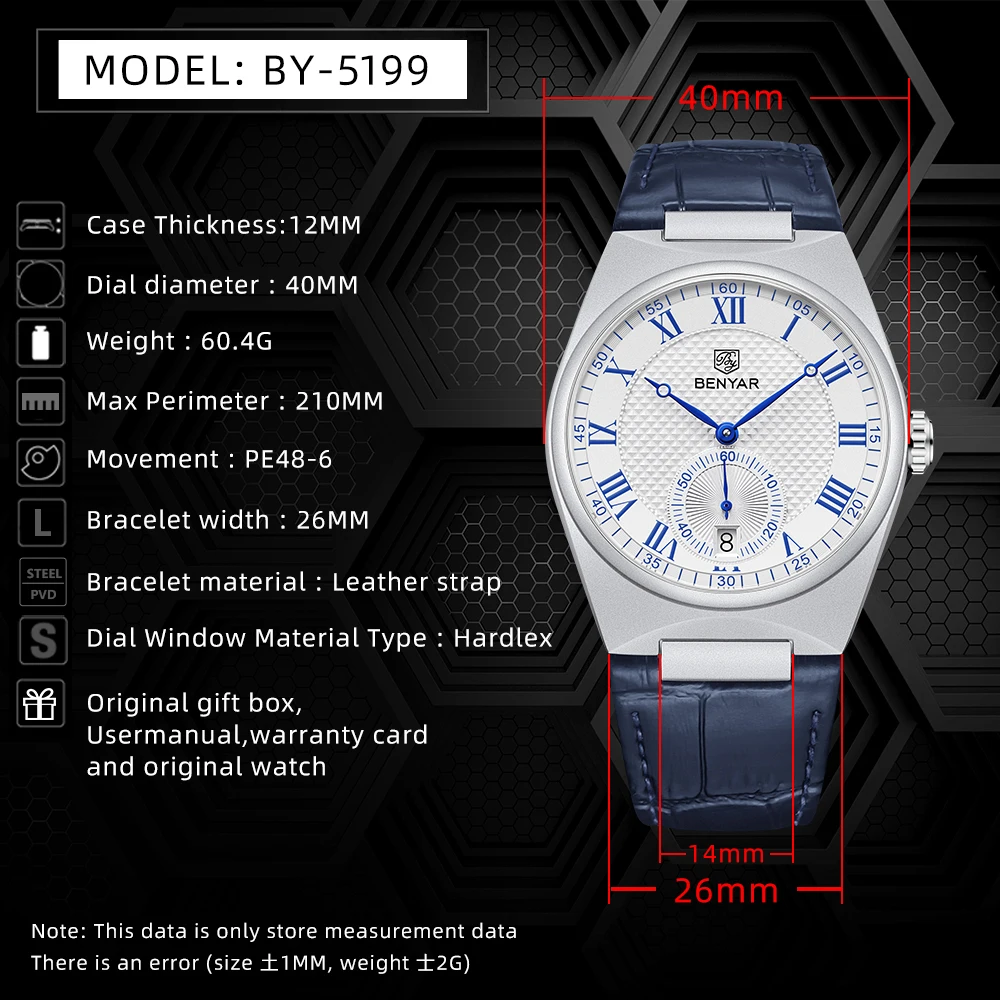 BENYAR Business Men Roman Nume - огляд і ціна Luxury Watch Store