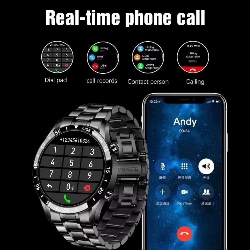 LIGE New Bluetooth Call Smart  - огляд і ціна Luxury Watch Korea